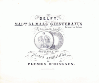 Zilveren prijs voor bloemen van  vogelveren voor Suzanna Leonora van Dedem (1831-1902), vrouw van Pieter MG (1832-1887) (1865-01-01)